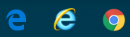 Edge, Explorer, and Chrome on the windows 10 task bar