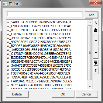 Screen capture of Image Surfer Pro's List of Strings Editor