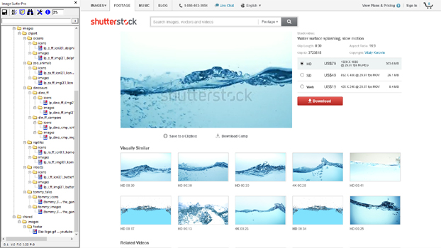 Original webpage: Shutter Stock page for one of ther slow motion water surface videos