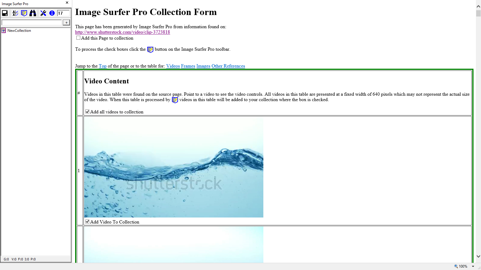 Intermediate Image Surfer Pro Form webpage