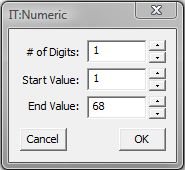 Numeric fusk editor dialog window