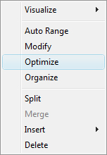 Fusker collection view menu with Optimize highlighted