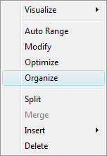 Fusker collection view menu with Organize highlighted