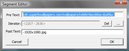 Details of the iterated file segment which resulted from the example commands