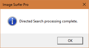 Pop up window when your Directed Search processing completes