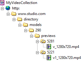 Example fusker collection tree with split directory