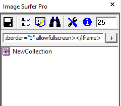Zoom in on the Image Surfer Pro window's URL Capture Bar