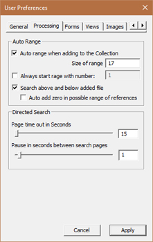 Image Surfer Pro configuration dialog with images tab selected inputs enabled