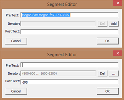 Segment editor windows showing both the Split Directory and File Segment