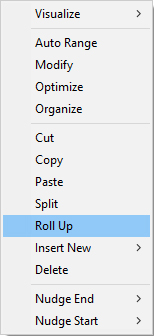 Fusker collection view menu with Roll Up highlighted